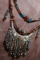Preview: Beaded Breastcollar turquoise-brown-silver 1.15m
