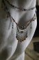 Preview: Beaded Breastcollar turquoise-brown-silver 1.15m
