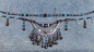 Preview: Beaded Breastcollar turquoise-brown-silver 1.15m