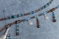 Preview: Beaded Breastcollar turquoise-brown-silver 1.15m