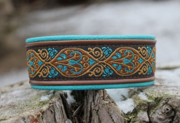 0580a Collar ~brown-turquoise~ 28-32.5cm
