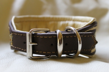 Preview: Collar ~Ashanti~ darkbrown-gold 30-35cm