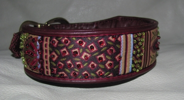 Preview: 0686b Collar ~Zariza~ dark red with beads