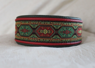 Collar ~Makaros~ red-dark green 29.5-34.5cm