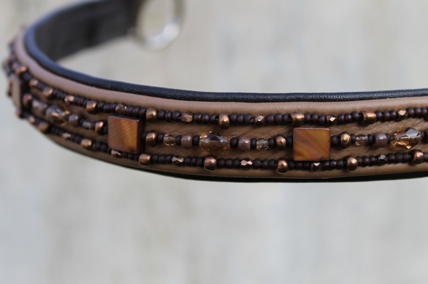 Showhalfter ~Marwari~ schwarzbraun-caramel