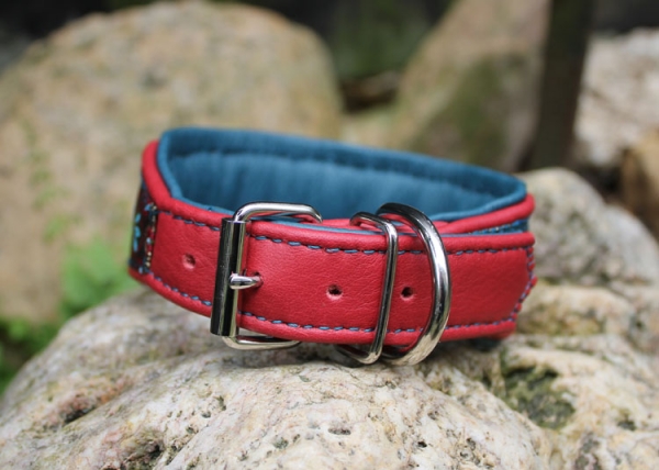 0559a Halsband ~kirschrot-petrol~