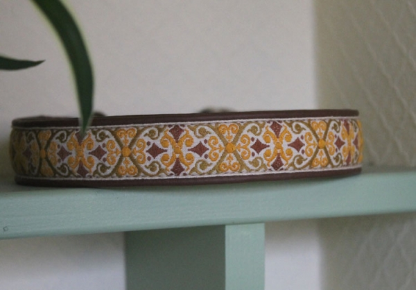 0260d Choke Collar ~brown-beige~ 40.5+5cm