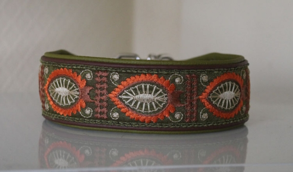 0821a Collar ~olive-brown-orange~