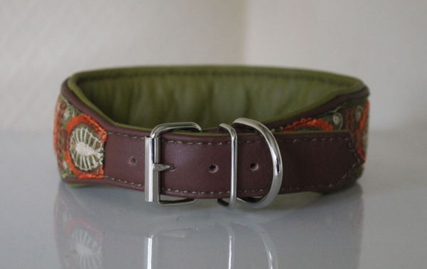 0821a Collar ~olive-brown-orange~