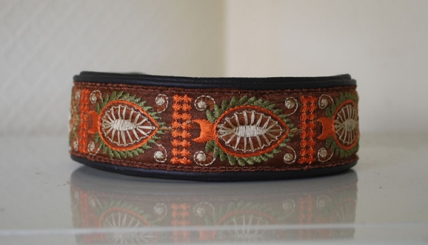 0821b Collar ~darkbrown-orange~ 37-41.5cm