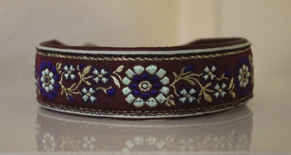 0740a Collar ~bordeaux-eisgrün