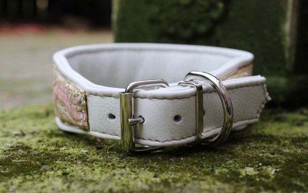 0769 Halsband ~beige-weiß-rosé~