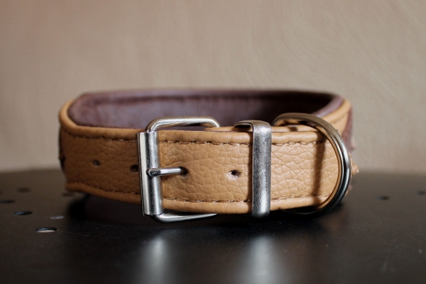 robustes Halsband ~Sabri~  hellbraun-braun 27-32cm