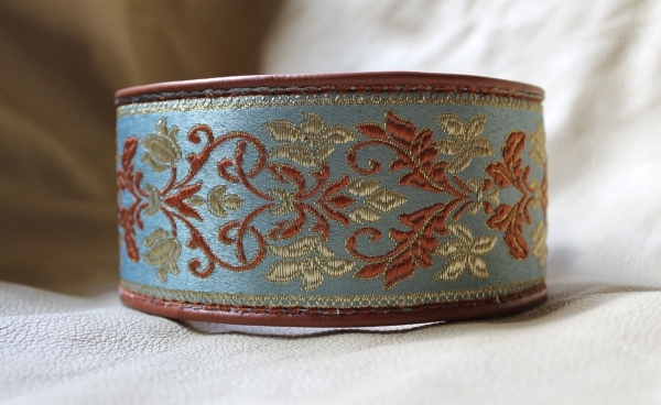 1778b Collar ~Motego~ lightblue-camel