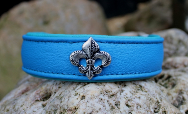 Zug-Halsband ~Sayeh~ azur-türkis  30+5cm