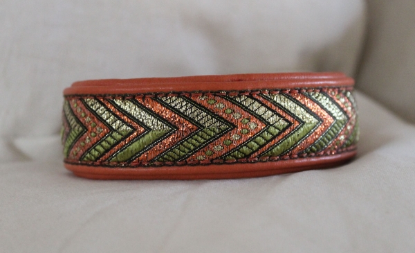 Zug-Halsband ~Ferras~ terracotta 24+6cm