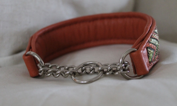 Zug-Halsband ~Ferras~ terracotta 24+6cm