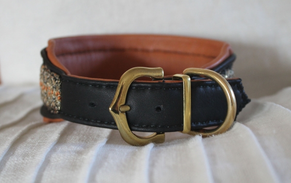 Collar ~Renaissance~ black-foxbrown 30-34cm