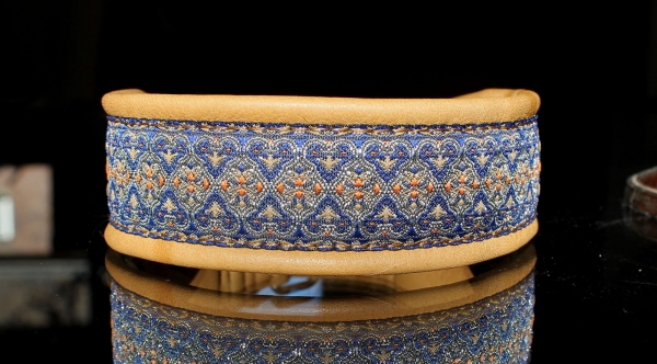 Collar ~Renaissance~ blue-camel 31-35cm