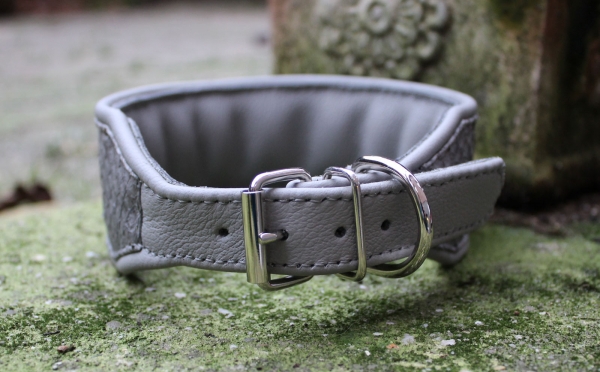 Collar with Salmon-Leather ~Sumaika~ grey