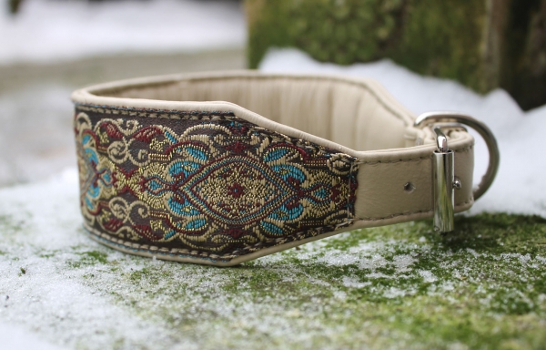 1190b Halsband ~schwarz-beige~